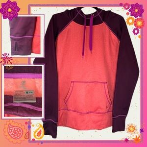Energy Zone Colorblock Performance Hoodie | Coral & Plum | Size M (8–10)